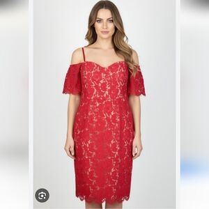 1x Red Lace Off-Shoulder Dress (16)